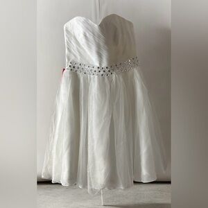 JJs House White Dress with Crystal Accents